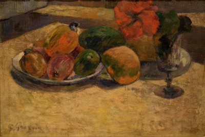 Nature morte avec mangue et hibiscus - Paul Gauguin