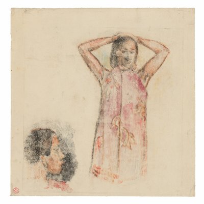 Jeune fille tahitienne en pareu rose - Paul Gauguin