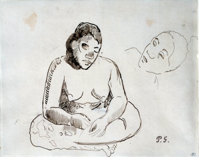 Femme tahitienne assise - Paul Gauguin