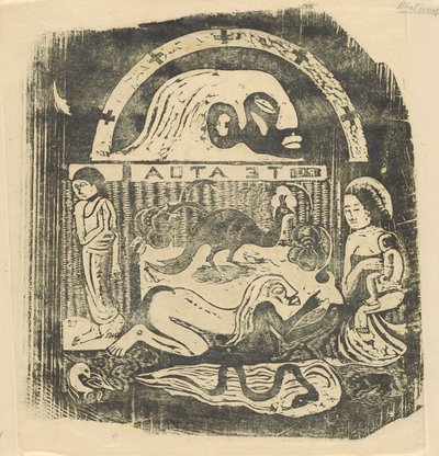 Te Atua Les Dieux Petite Plaque [recto] - Paul Gauguin