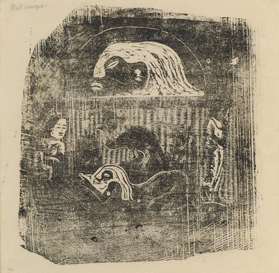 Te Atua Les Dieux Petite Plaque [verso] - Paul Gauguin