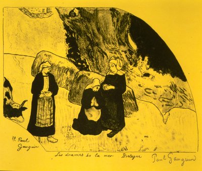Le drame de la mer, Bretagne, de la suite Volpini : Dessins lithographiques, 1889 - Paul Gauguin