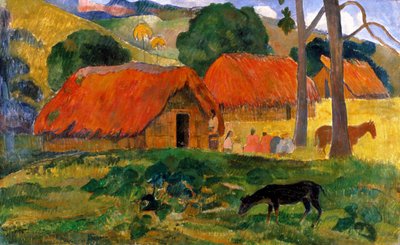 Les Trois Huttes, Tahiti - Paul Gauguin