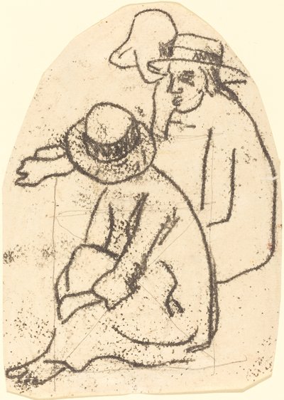 Trois Tahitiens (Étude pour "La sœur de charité") - Paul Gauguin