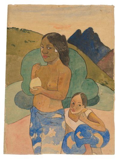 Deux femmes tahitiennes dans un paysage, vers 1892 - Paul Gauguin