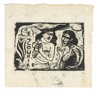 Deux femmes bavardant, en-tête pour Le Sourire - Paul Gauguin