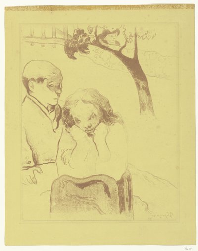 Femme triste assise près d