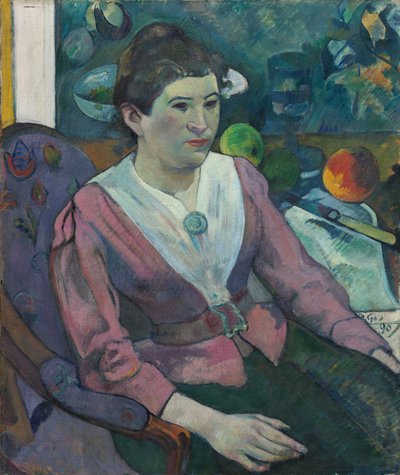 Femme devant une nature morte par Cezanne - Paul Gauguin