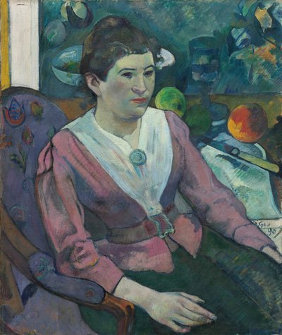 Femme devant une nature morte de Cézanne, 1890 - Paul Gauguin