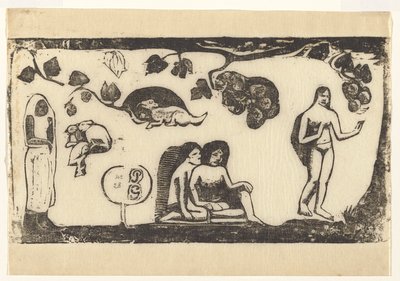 Femmes, animaux et feuillage - Paul Gauguin
