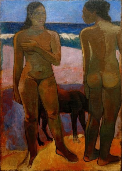 Zwei Tahitianerinnen am Strand - Paul Gauguin