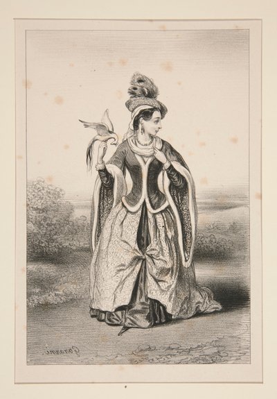 (CHÂTELAINE MOYEN ÂGE.) - Paul Gavarni