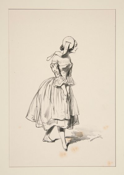 CHAPERON ROUGE. Chaperon de laine ou de velours. - Paul Gavarni