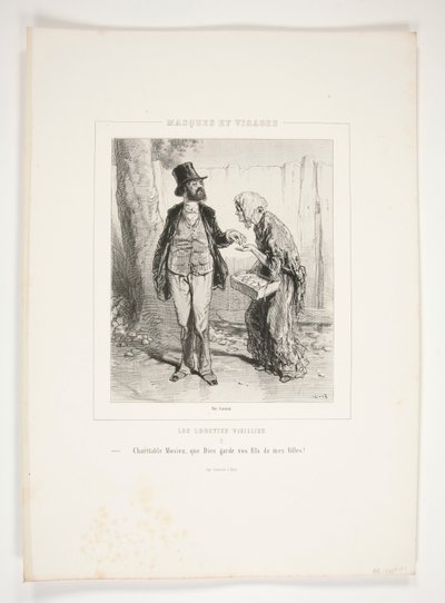 Charitable monsieur, que Dieu garde vos fils de mes filles! - Paul Gavarni