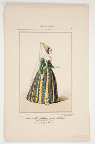 Costume de Mme Gondelaurier, joué par Mme Dabadier - Paul Gavarni