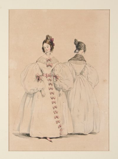En soirée. Robes de mousseline et de gaze-florence - Paul Gavarni