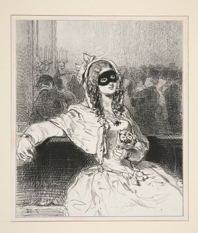 Le masque a beau mentir: Diogène femelle - Paul Gavarni