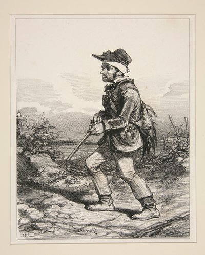 M. Gontard, (du clos-Gorju), Gros propriétaire, Électeur Éligible, en chasse des l - Paul Gavarni