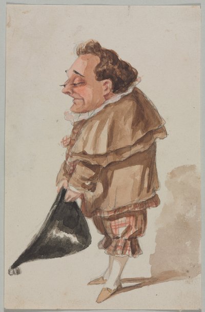 Homme avec un grand chapeau - Paul Gavarni