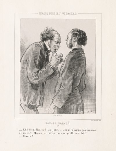 Masques et Visages : Par-ci, Par-là, 1850s - Paul Gavarni
