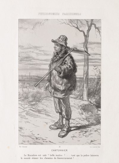 Physionomie parisienne : Balayeur de rue - Paul Gavarni