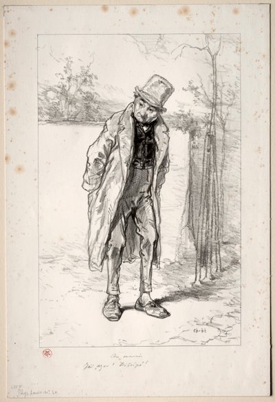 Physionomies parisiennes : Au Marais. Ici, Azor! ici!, 1857-58 - Paul Gavarni