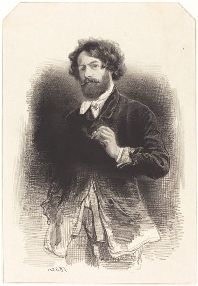 Autoportrait avec une cigarette - Paul Gavarni