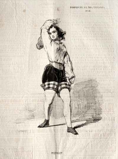 Souvenirs du Bal Chicard : Pistolet, 1843 - Paul Gavarni