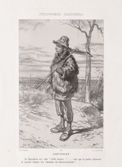 Physionomie parisienne : Balayeur de rue - Paul Gavarni