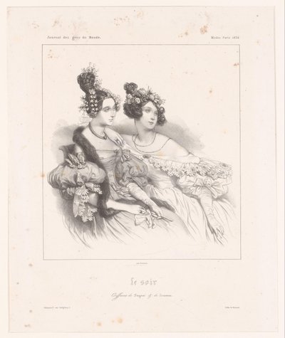 Deux coiffures de soirée pour dames - Paul Gavarni