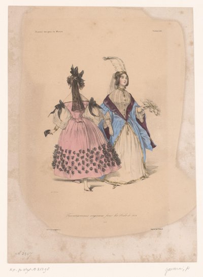 Deux femmes en robes de bal - Paul Gavarni