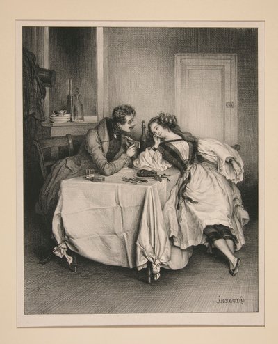 Un cabinet chez Pétron. - Une chambre privée chez Pétron. - Paul Gavarni