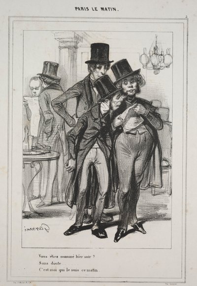 Vous étiez nommé hier soir..., de la série Paris Le Matin, 1839 - Paul Gavarni