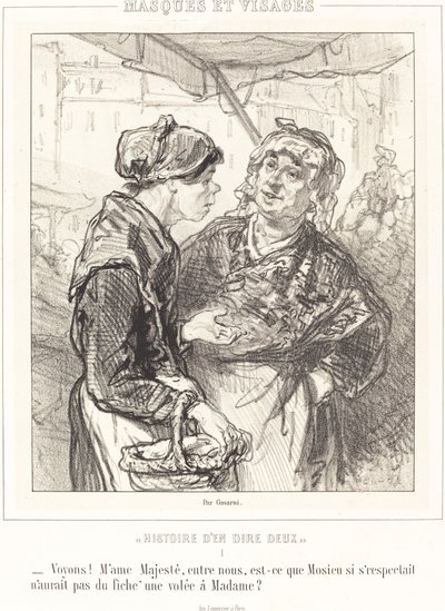 "Voyons! Mme Majesté..." - Paul Gavarni
