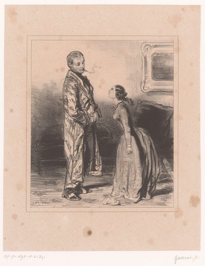 Femme criant sur son mari - Paul Gavarni