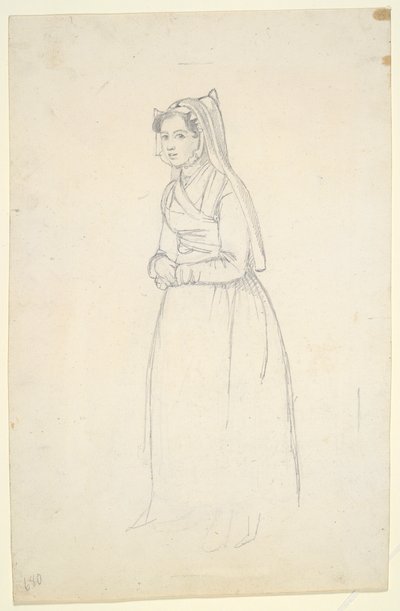 Femme en costume paysan (recto et verso) - Paul Gavarni