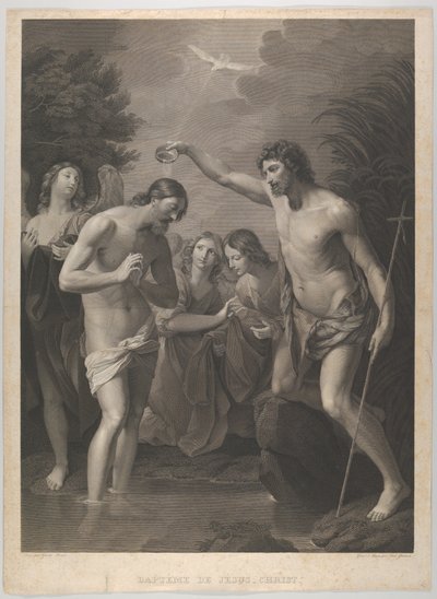 Le Baptême du Christ, Saint Jean-Baptiste à droite et Christ à gauche - Paul Gleditsch