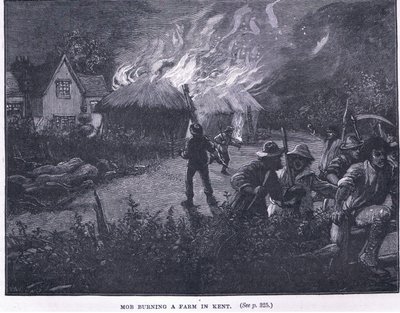 Émeute brûlant une ferme dans le Kent en 1830 - Paul Hardy