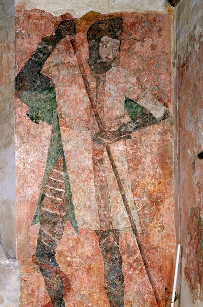 Peinture murale de Saint Georges dans la chapelle, Château de Farleigh Hungerford, Somerset - Paul Highnam