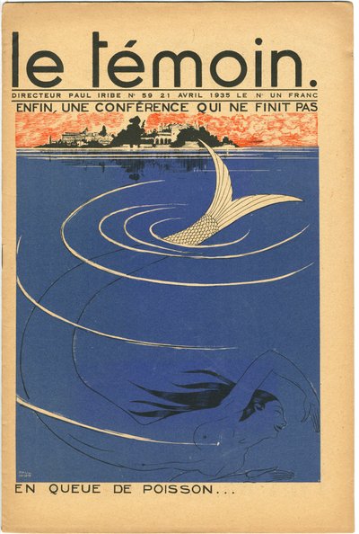 Couverture du magazine Le Témoin, satirique en couleurs, 21 avril 1935 - Paul Iribe