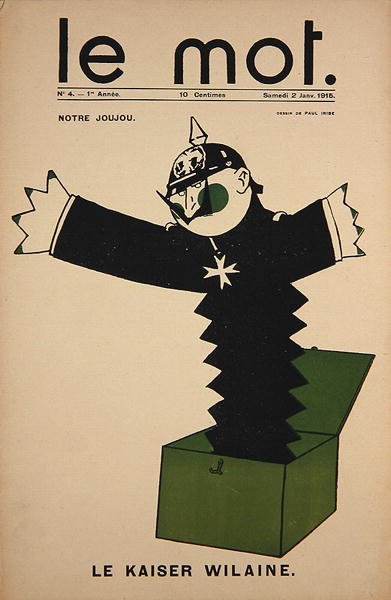 Notre Joujou, Le Kaiser Wilaine, couverture de Le Mot, 2 janvier 1915 - Paul Iribe
