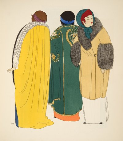 Trois manteaux de Les Robes de Paul Poiret pub. 1908 - Paul Iribe