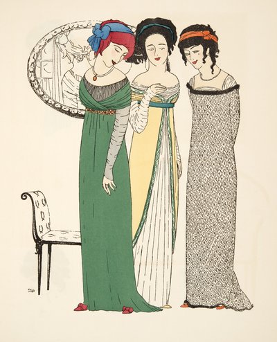 Trois robes de soirée de Les Robes de Paul Poiret pub. 1908 - Paul Iribe