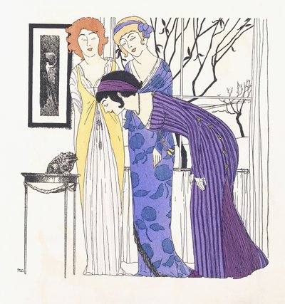Trois dames et un Prince Charmant potentiel (en grenouille) - Paul Iribe