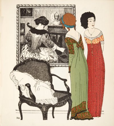 Deux robes empire de Les Robes de Paul Poiret pub. 1908 - Paul Iribe