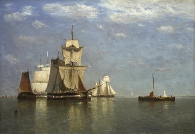 Navires au large de Flushing - Paul Jean Clays