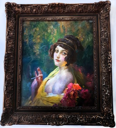 Femme avec une coiffe antique - Paul Jean Gervais