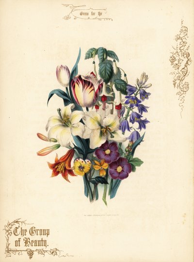 Bouquet de lys, tulipe, fuchsia, lys tigré - Paul Jerrard