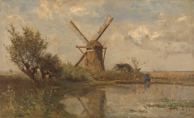 Moulin à vent sur un étang - Paul Joseph Constantin Gabriël (signed by artist)