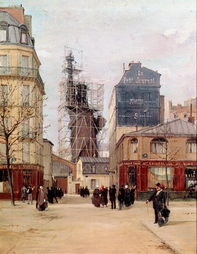 La Liberté éclairant le monde La statue de la Liberté réalisée par Frédéric Auguste Bartholdi (1834-1905) à la fonderie Gayet, rue de Chazelles près du boulevard de Courcelles à Paris avant de partir pour New York en 1883 - Paul Joseph Victor Dargaud